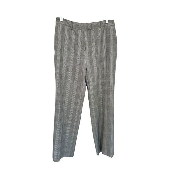Brooks Brothers Dress Pants Womens Size 8 Petite Wool Gray Plaid Straight Office